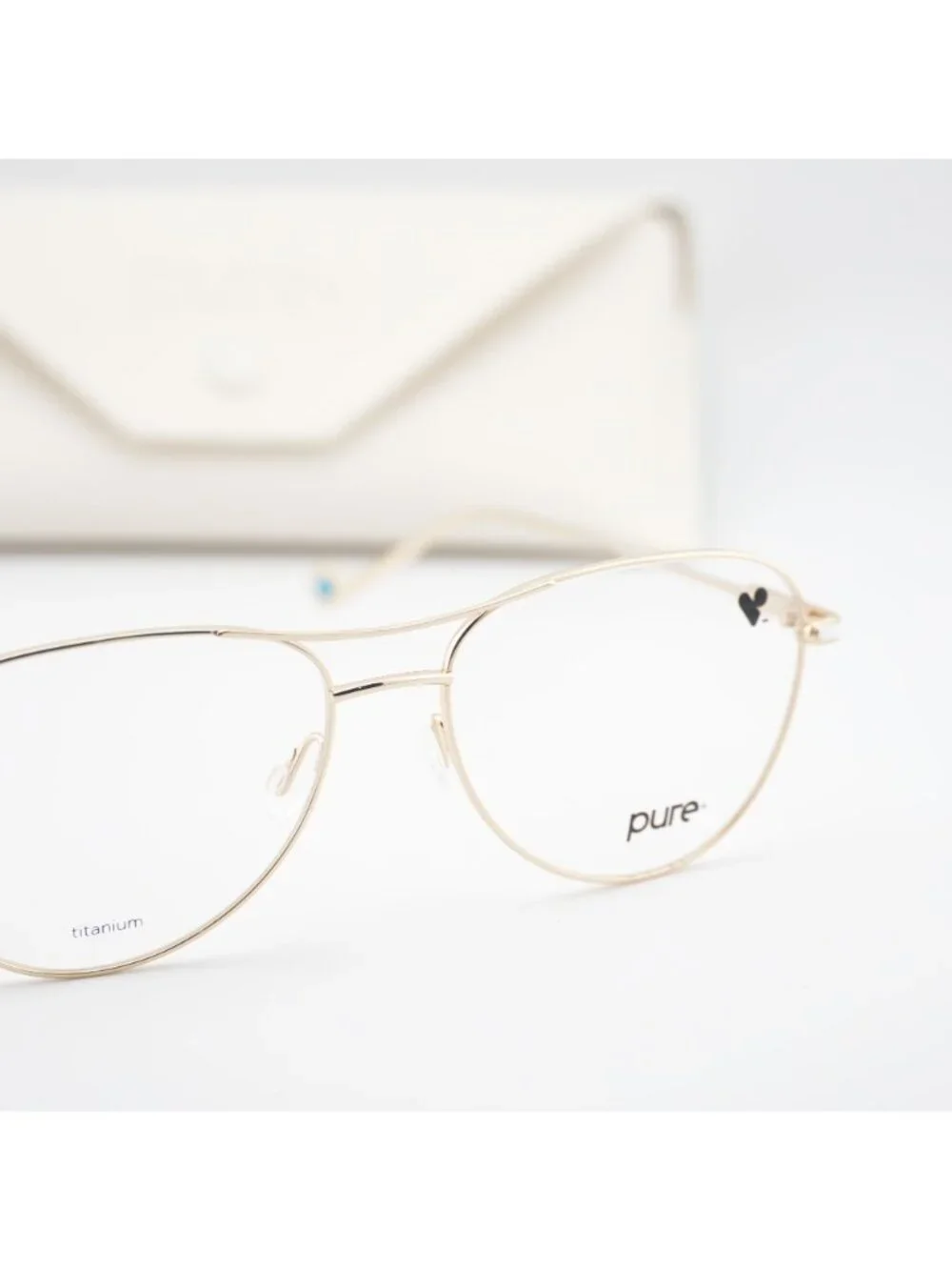 Pure P-5024 N 719 Square Eyeglasses 56mm – Gold